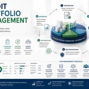 Professional Credit Portfolio Management course image with financial charts and risk assessment visuals