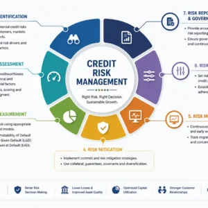 : Credit Risk Management course image with finance and risk analysis visuals