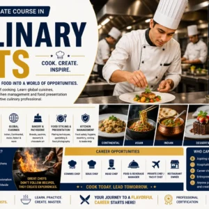 Professional Culinary Arts course image with cooking and kitchen visuals