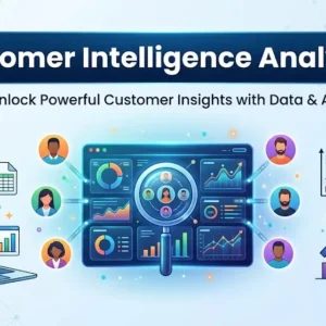 Professional Customer Intelligence Analytics course image with data insights and customer behavior visuals