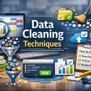 Professional course image for Data Cleaning Techniques with data visuals