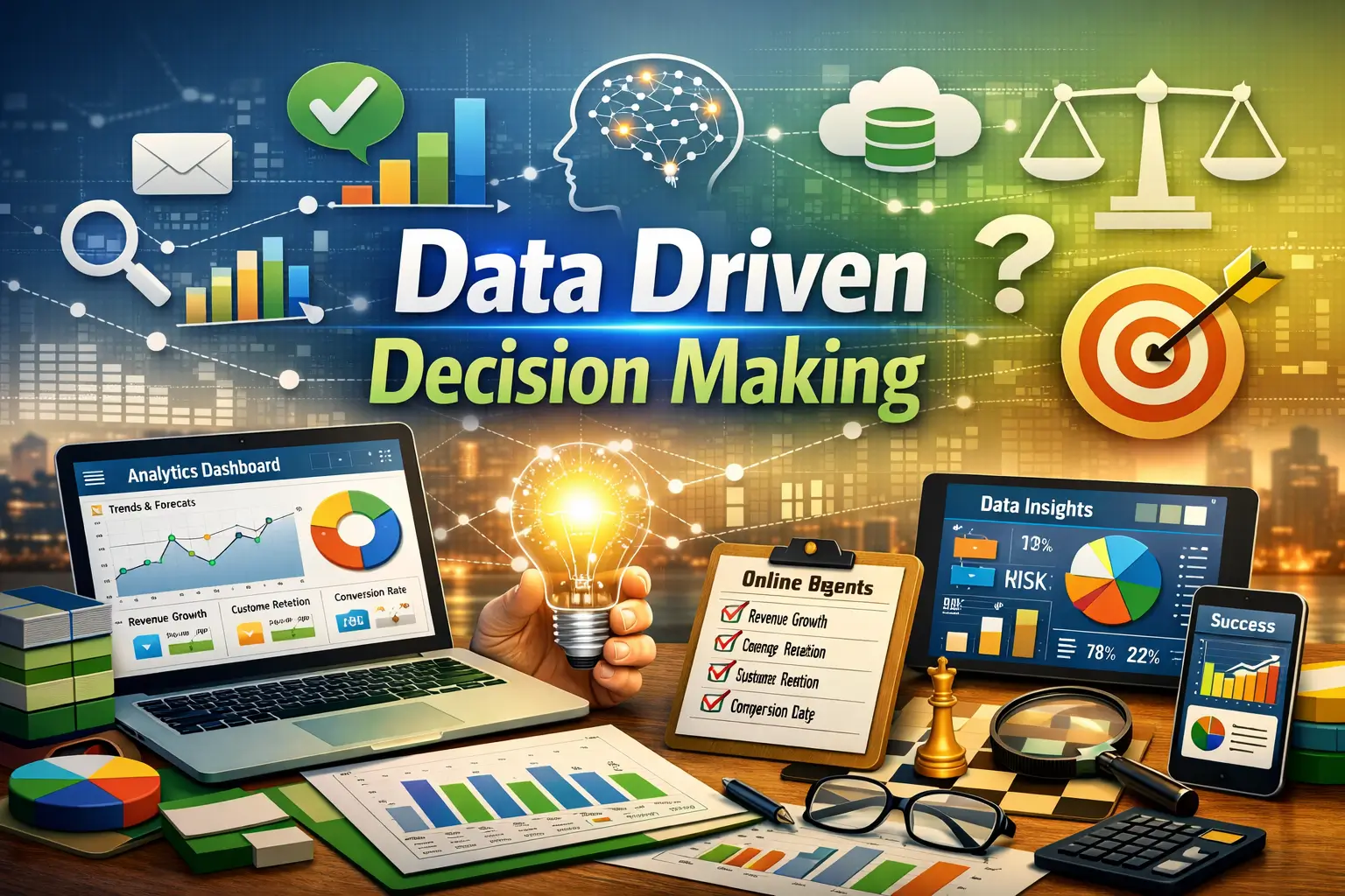 Professional Data Driven Decision Making course image with analytics and strategy visuals