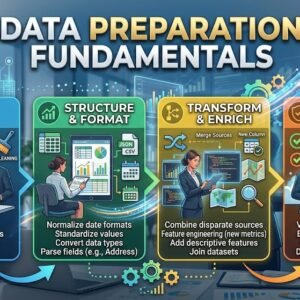 Professional course image for Data Preparation Fundamentals with clean visuals