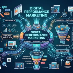 High-quality educational banner for Digital Performance Marketing course visuals.