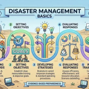 Professional Disaster Management Training Basics course image with emergency response and safety visuals