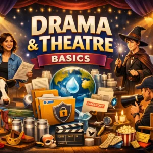 Modern Drama and Theatre Basics course image with stage performance and creative acting visuals
