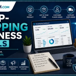 Student learning dropshipping business strategies and ecommerce management