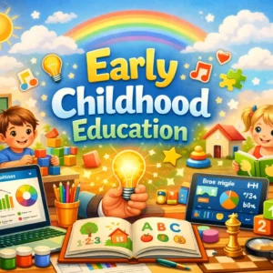 Colorful Early Childhood Education course image with playful learning visuals