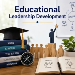 High-quality educational banner for Educational Leadership Development course with modern visuals