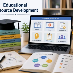 Modern e-learning image for Educational Resource Development course with teaching visuals
