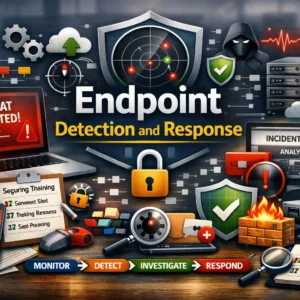Professional course image for Endpoint Detection and Response with cybersecurity visuals