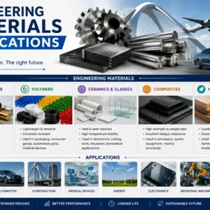 Professional course image for Engineering Materials Applications with industrial visuals