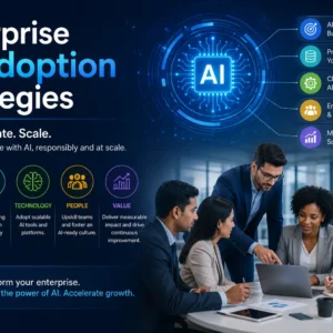 Professional Enterprise AI Adoption Strategies course image with AI and business visuals