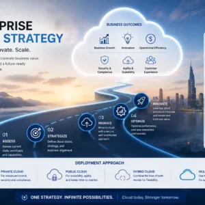 Professional course image for Enterprise Cloud Strategy with cloud computing visuals
