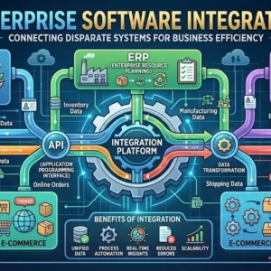 Professional course image for Enterprise Software Integration with system visuals