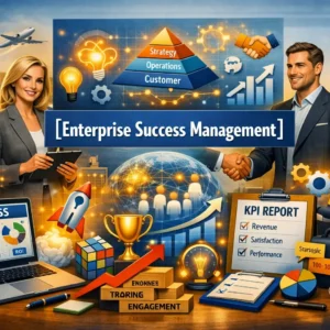 Professional Enterprise Success Management course image with success metrics and teamwork visuals