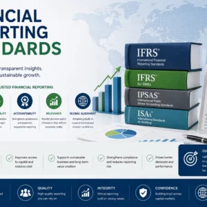 Professional Financial Reporting Standards course image with accounting and compliance visuals