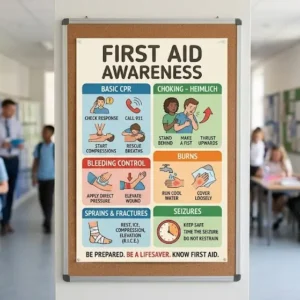 Professional First Aid Awareness course image with medical kit and emergency visuals