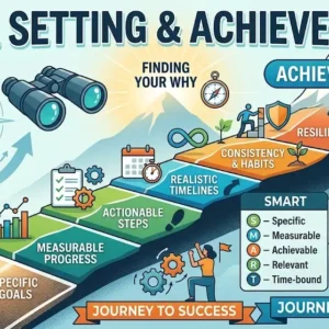 Professional educational course image for Goal Setting & Achievement with modern visuals