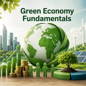 High-quality course image for Green Economy Fundamentals with sustainability visuals