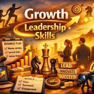 Educational course image for Growth Leadership Skills with teamwork and leadership visuals