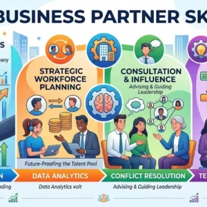 HR Business Partner Skills course banner showing HR professionals collaborating on workforce strategy and employee engagement.