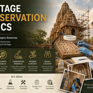 Professional Heritage Conservation Basics course image with monuments and preservation visuals