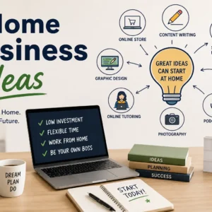 Professional Home Business Ideas course image with modern workspace visuals