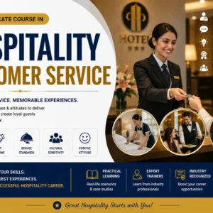 Professional Hospitality Customer Service course image with hotel and guest visuals