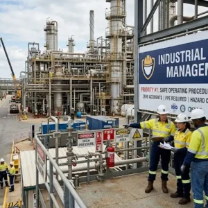 Professional Industrial Safety Management course image with safety gear and workplace visuals