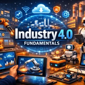 Professional Industry 4.0 Fundamentals course image with smart factory and automation visuals