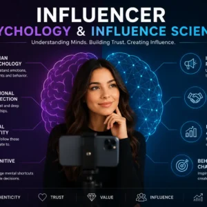 Professional Influencer Psychology & Influence Science course image with social media and behavioral science visuals
