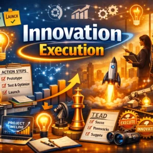 Educational course image for Innovation Execution with technology and creativity visuals