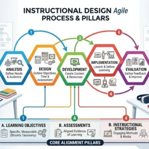 Educational course image for Instructional Design with curriculum planning and digital learning visuals
