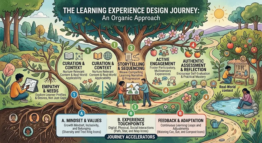 Educational course image for Learning Experience Design with instructional design and creative learning visuals