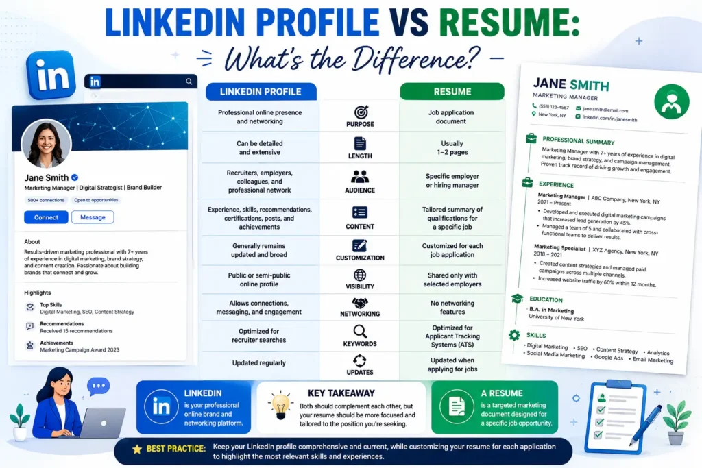 LinkedIn Profile vs Resume What’s the Difference