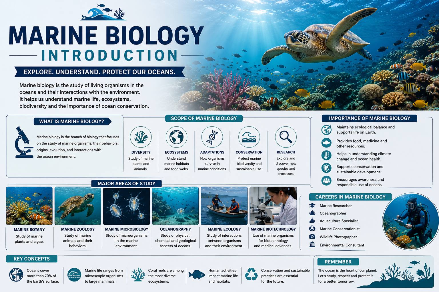 Marine Biology Introduction Course covering ocean ecosystems and marine life studies