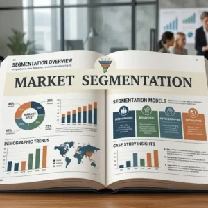 Professional Market Segmentation course image with customer data and analysis visuals
