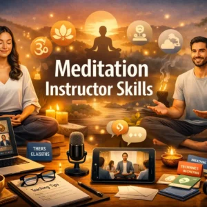 Professional Meditation Instructor Skills course image with serene meditation visuals