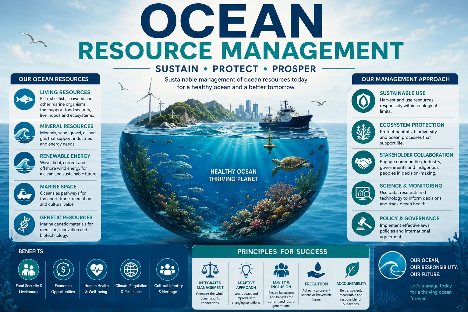 Professional Ocean Resource Management course image with marine conservation and resource visuals