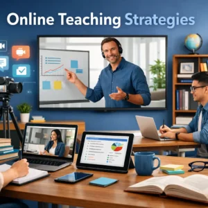 Online Teaching Strategies course showing digital learning tools and teaching methods