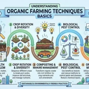 Professional Organic Farming Techniques Basics course image with eco-friendly agriculture visuals