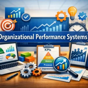 Professional Organizational Performance Systems course image with KPIs and performance tools