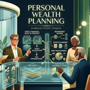 Personal Wealth Planning course image with financial growth and advisory visuals