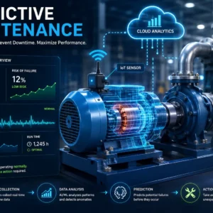 Professional course image for Predictive Maintenance with industrial analytics visuals