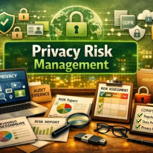 Professional Privacy Risk Management course image with data protection and compliance visuals