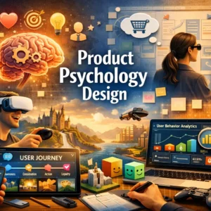 Product Psychology Design course image with brain, UX, and behavioral design visuals