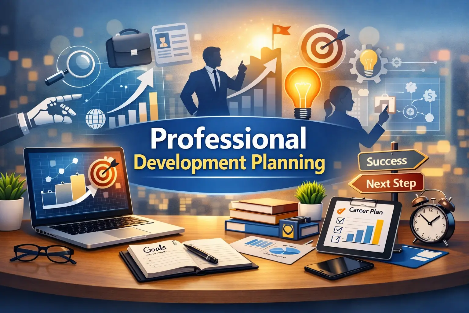 Professional Development Planning course image showing career growth and learning tools