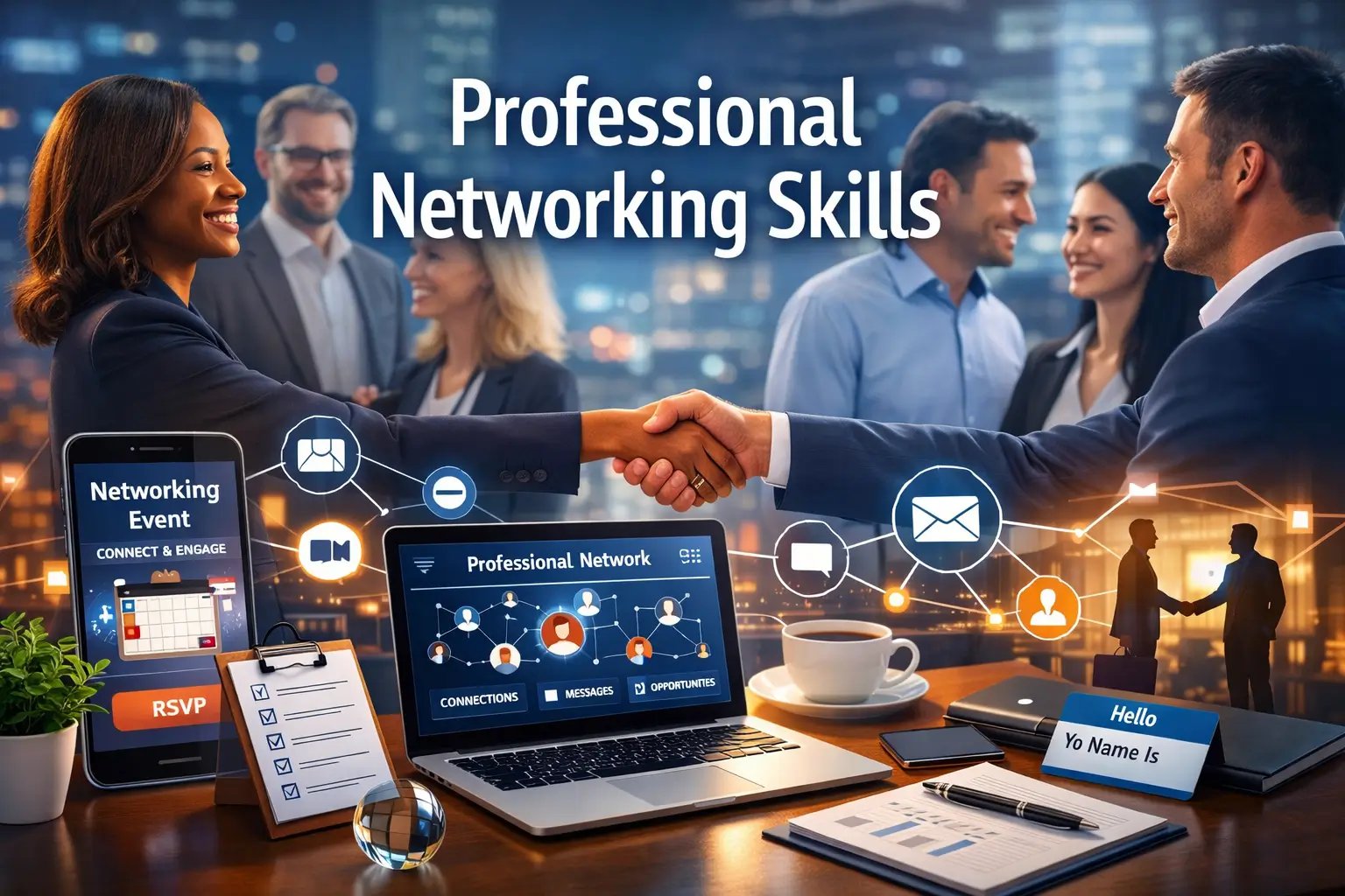 Professional Networking Skills course image with business and collaboration visuals