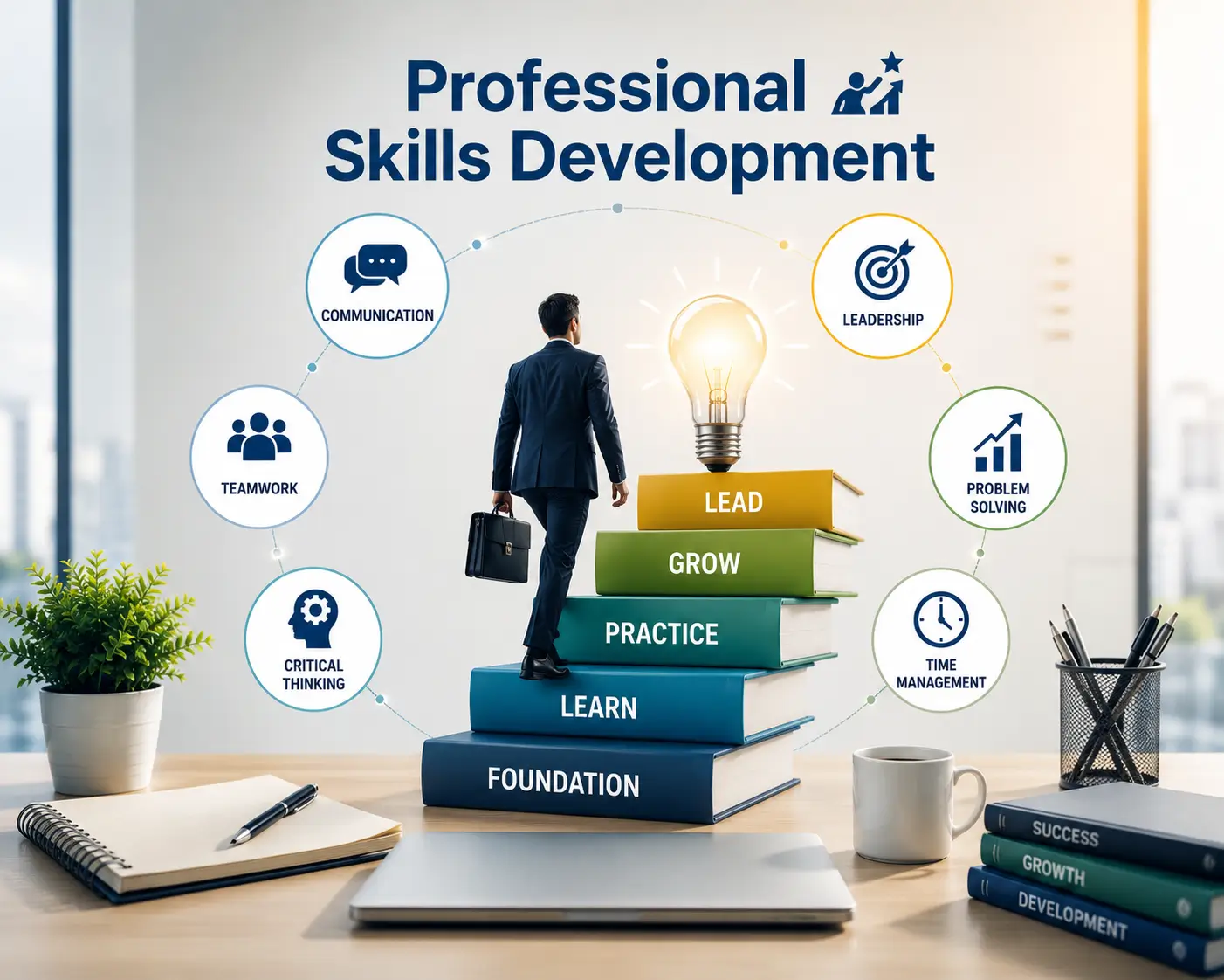 High-quality course image for Professional Skills Development with workplace learning visuals